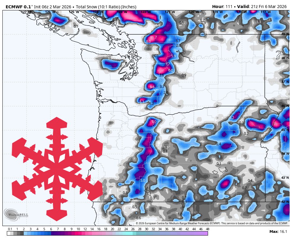 SnowBrains Forecast: Midweek Wet Snow Then Lower-Confidence Colder Storm Potential for the PNW - SnowBrains