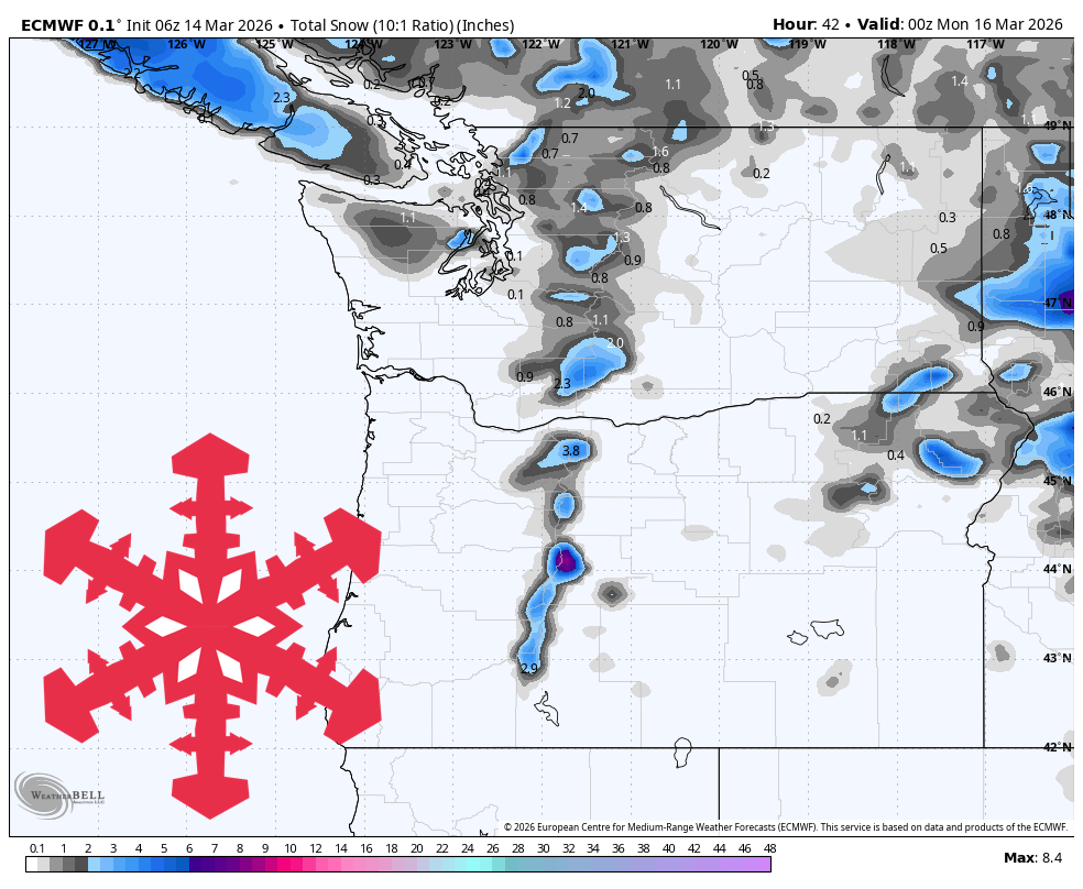 SnowBrains Forecast: Light Weekend Snow Then a Warm Turn for the PNW - SnowBrains