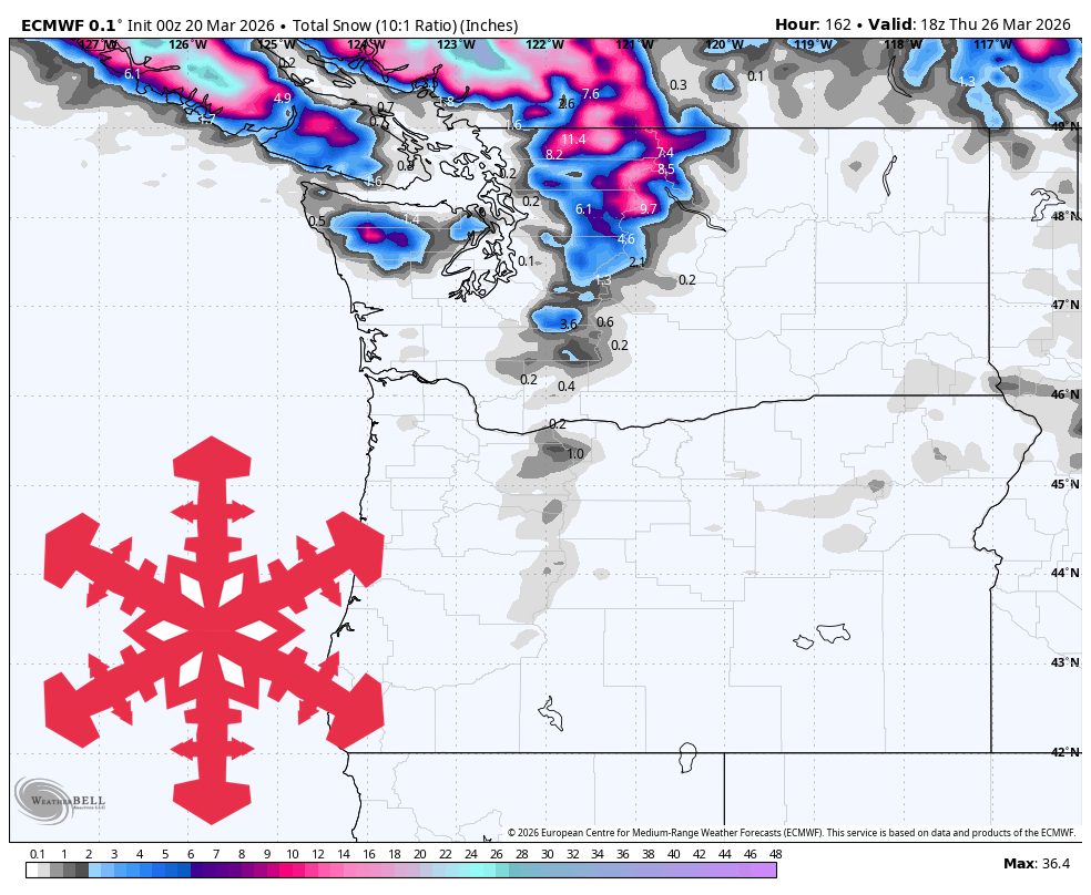 SnowBrains Forecast: Quiet Weekend Then 10-20 Inches for the PNW Midweek - SnowBrains