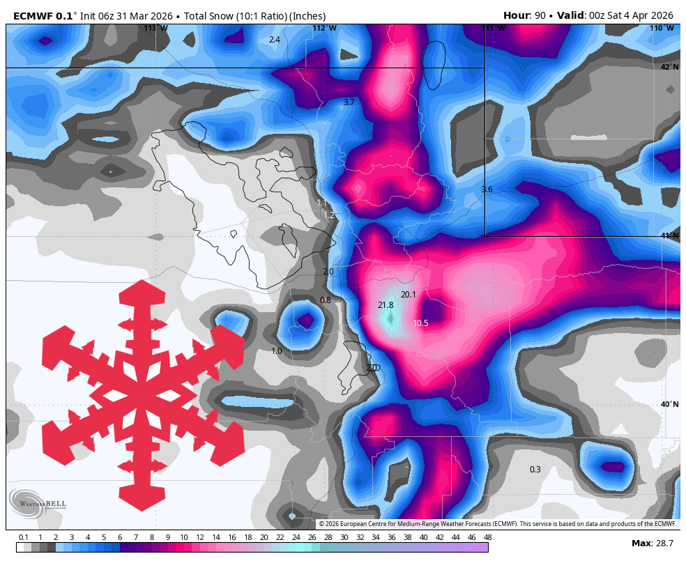 SnowBrains Forecast: Warm Start Then 1-2 Feet for Utah Through Friday - SnowBrains