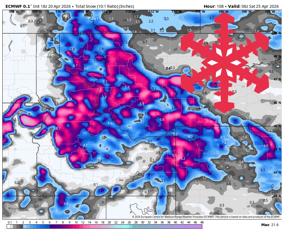 SnowBrains Forecast: 1-2 Feet for Parts of the Northern Rockies Through Friday - SnowBrains