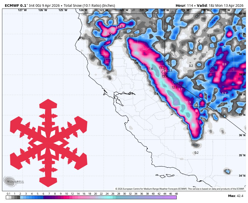 SnowBrains Forecast: 1-3 Feet for California's Sierra This Weekend - SnowBrains