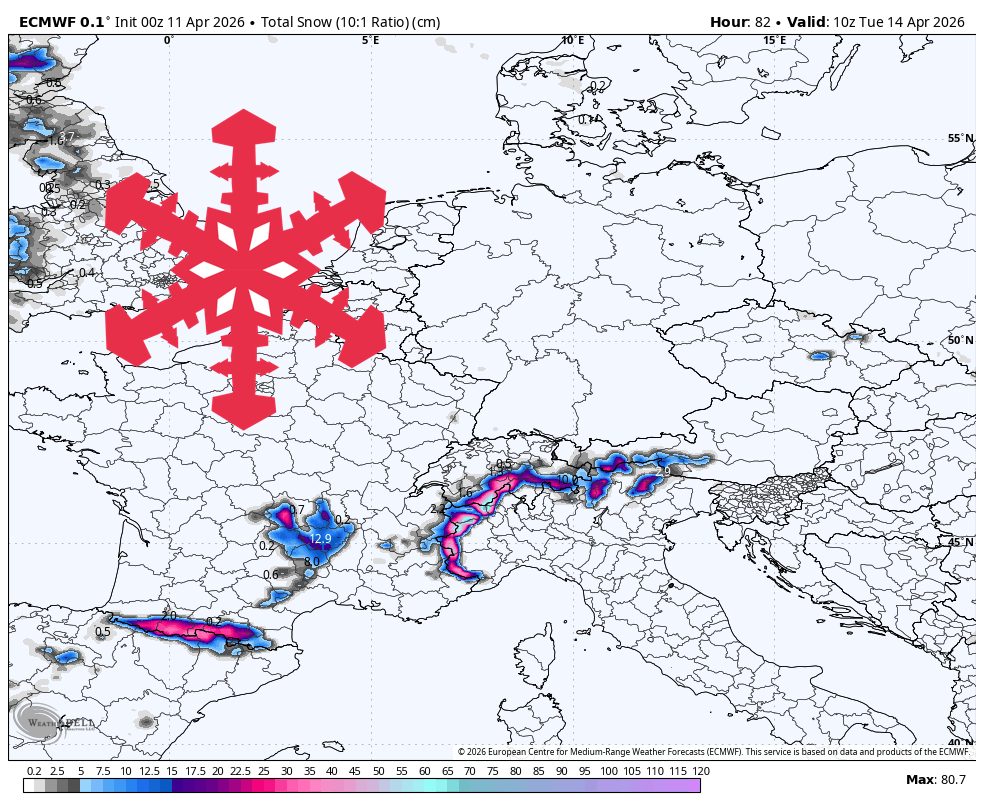 SnowBrains Forecast: Up to 30 cm for the European Alps Sunday Night Into Tuesday - SnowBrains