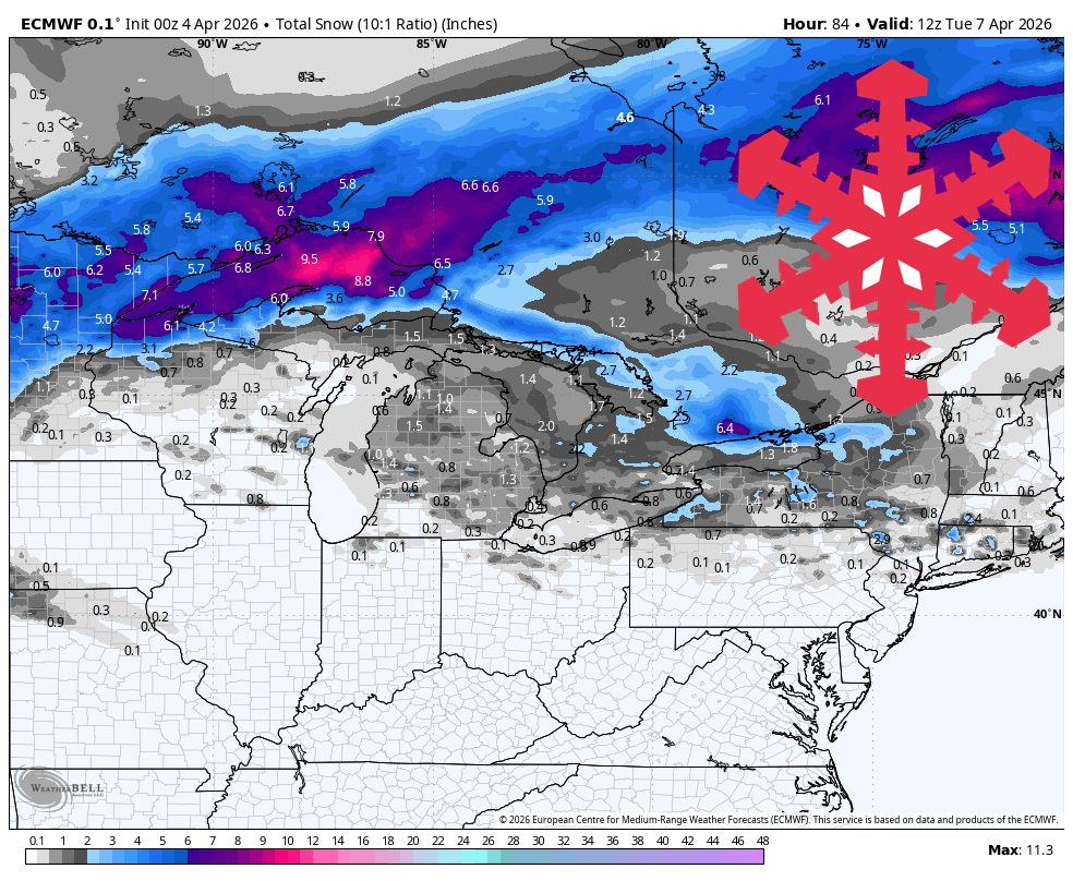 SnowBrains Forecast: Mixed Start Then Up to 10 Inches in the Midwest Through Tuesday - SnowBrains