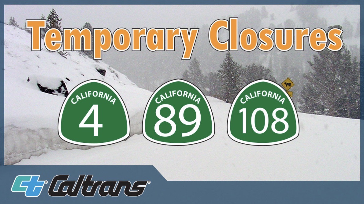 Caltrans Orders Temporary Closures on Three Sierra Passes Due to Weather
