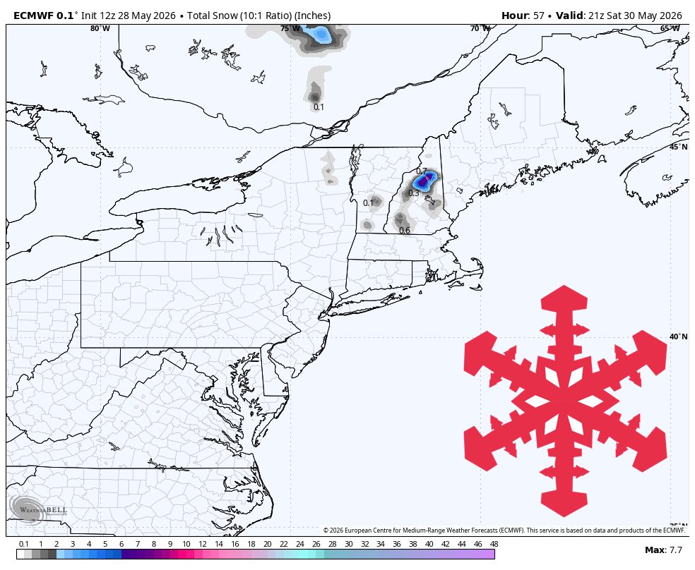 SnowBrains Forecast: 5-10 Inches for Northeast High Peaks, Then Cool Showers