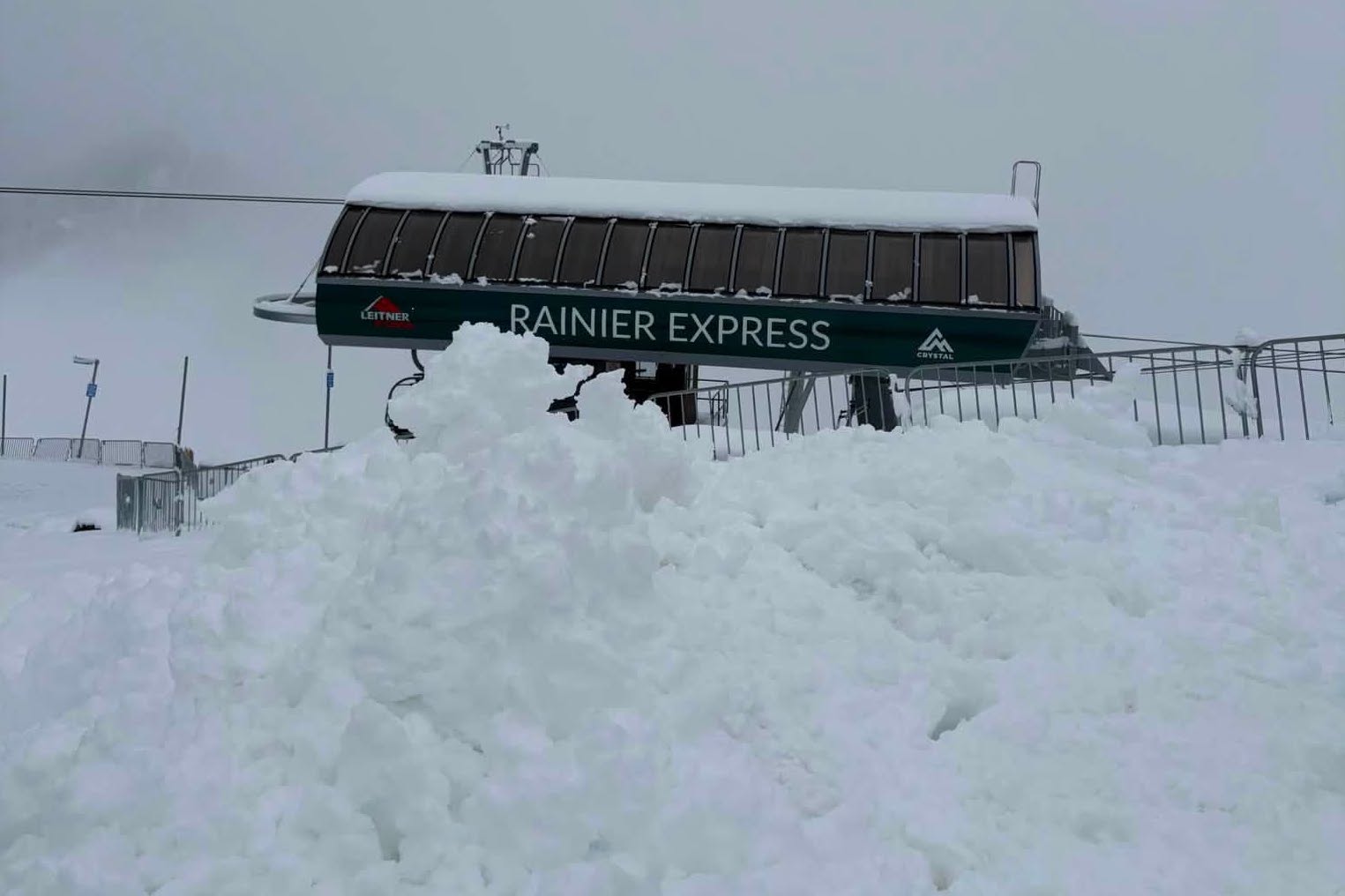 [PHOTOS] A Foot of Snow Just Fell at Crystal Mountain, WA — While Summer Lifts Are Still Running